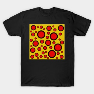 yellow red and black polka dot design T-Shirt